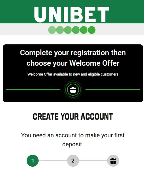 Unibet sign up